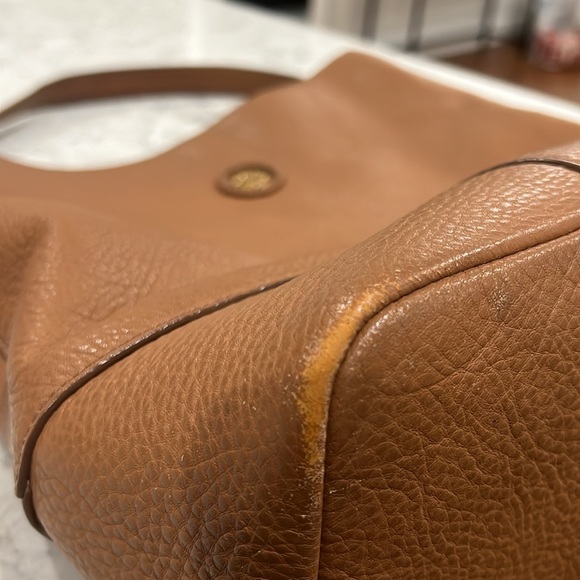 Tory Burch Tan Pebbled Leather Hobo Bag - Picture 8 of 11